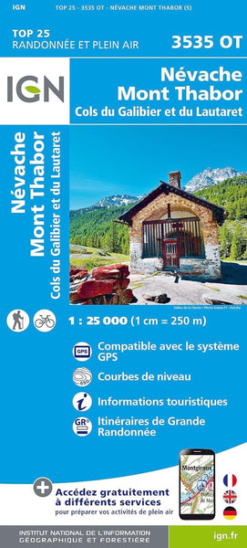 Nevache, Mont Thabor France 1:25,000 Institut Geographique National