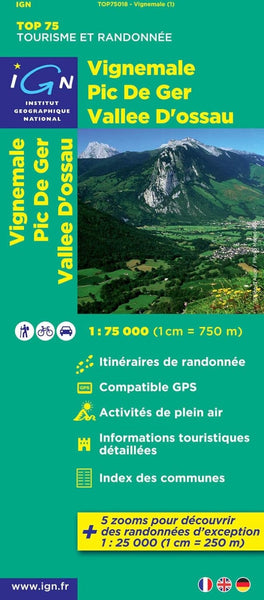 Vignemale - Pic de Ger - Vallée d'Ossau, France 1:75,000 Topographic Map #18 Institut Geographique National
