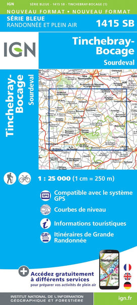 Tinchebray-Bocage/Sourdeval 1:25,000 Institut Geographique National