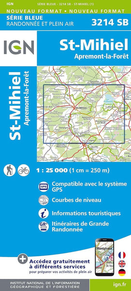 France 1:25,000 topo #3214SB St-Mihiel Institut Geographique National