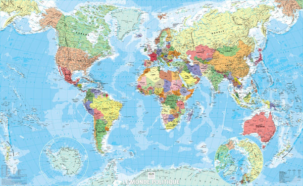 World Political Wall Map Institut Geographique National