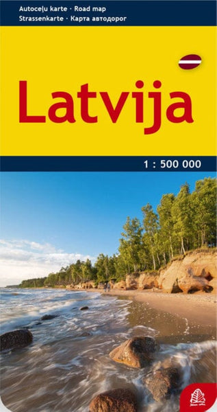 Latvia road map, paper folded Jana Seta