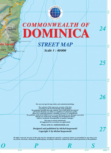 Commonwealth of Dominica : street map Kasprowski Publisher
