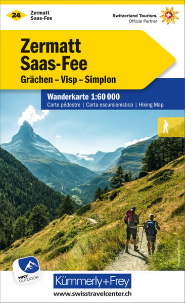 Zermatt - Saas Fee : Switzerland Hiking Map #24 Hallwag Kummerly Frey AG