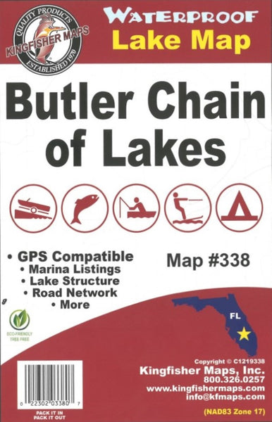 Butler Chain Lake, FL Fishing Map Kingfisher Maps, Inc.