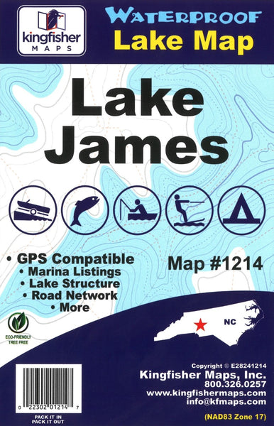 Lake James, NC Fishing Map Kingfisher Maps, Inc.