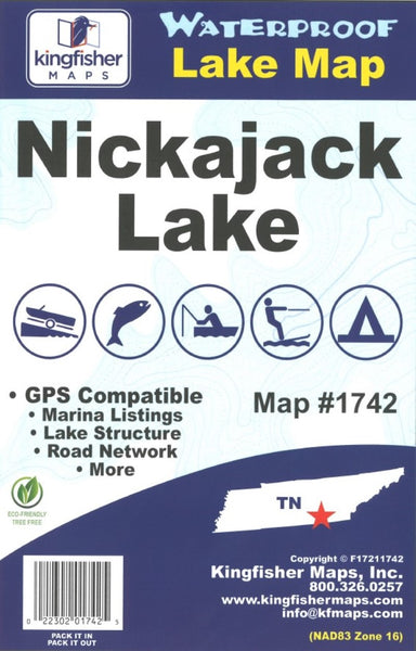 Nickajack Lake, TN Fishing Map Kingfisher Maps, Inc.