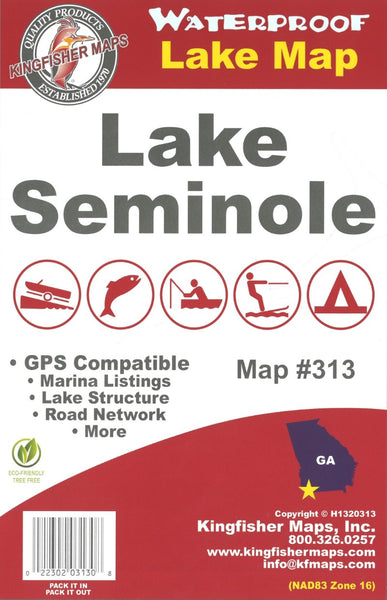 Seminole Lake, GA, Fishing Map Kingfisher Maps, Inc.