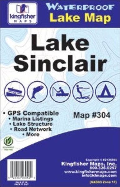 Lake Sinclair (Georgia) fishing map Kingfisher Maps, Inc.