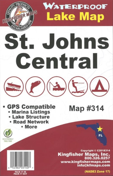 St. Johns River Central Kingfisher Maps, Inc.