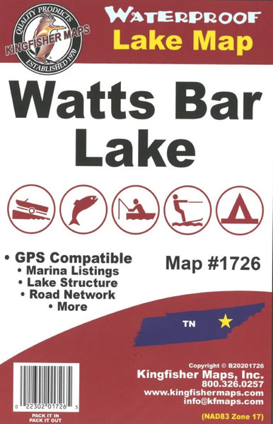 Watts Bar Lake, TN Fishing Map Kingfisher Maps, Inc.