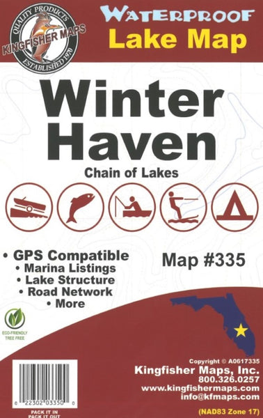 Winter Haven Chain, FL Fishing Map Kingfisher Maps, Inc.