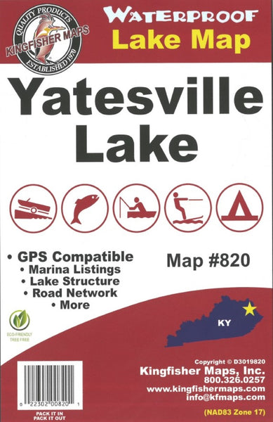 Yatesville Lake, KY Fishing Map Kingfisher Maps, Inc.