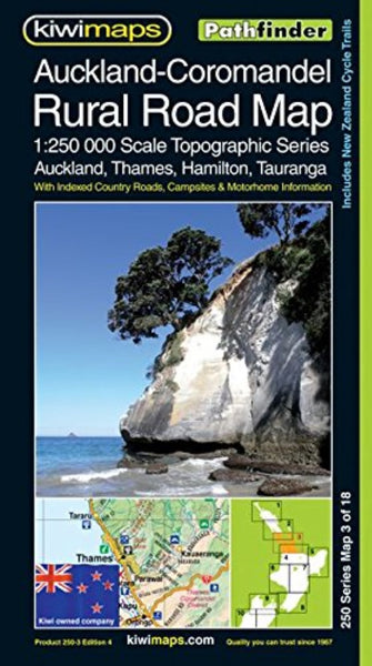 Auckland-Coromandel Rural Road Map Kiwi Maps