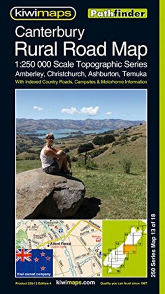 Canterbury : rural road map : 1:250,000 scale topographic series : Amberley, Christchurch, Ashburton, Temuka Kiwi Maps