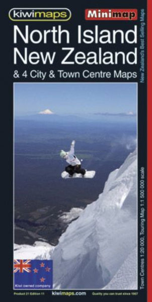 North Island NZ & 4 city & Town Centre Maps Kiwi Maps