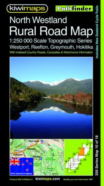 North Westland Rural Road Map Kiwi Maps