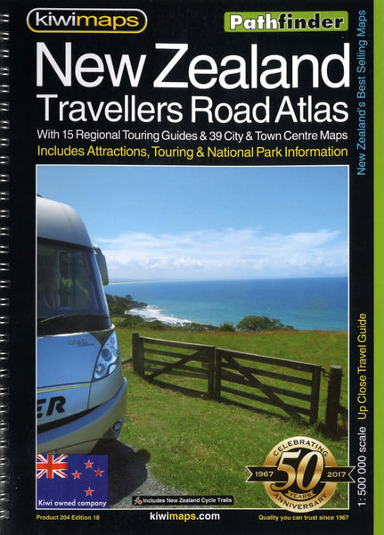 New Zealand : travellers road atlas : with 15 regional touring guides & 39 city & town centre maps Kiwi Maps