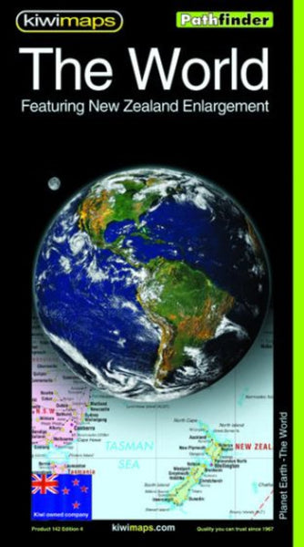 The World with NZ Enlargement Kiwi Maps