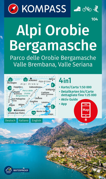 Alpi Orobie Bergamasche Hiking Map Kompass