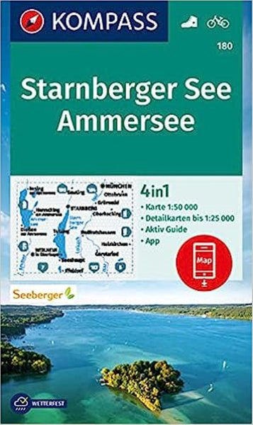 Starnberger See, Ammersee, Hiking Map #180 Kompass