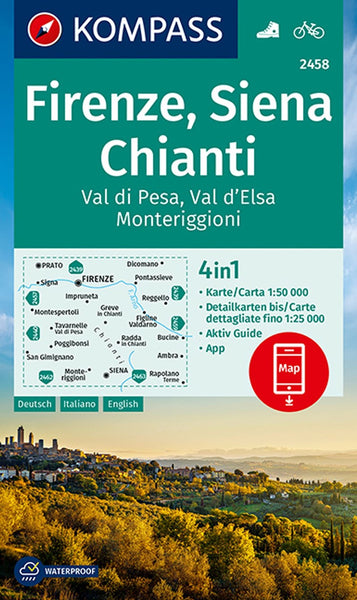 Firenze, Siena, Chianti hiking map Kompass