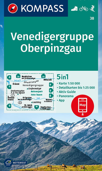 Venedigergruppe - Oberpinzgau Hiking Map Kompass