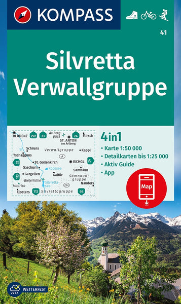 Silvretta - Verwallgruppe Hiking Map Kompass