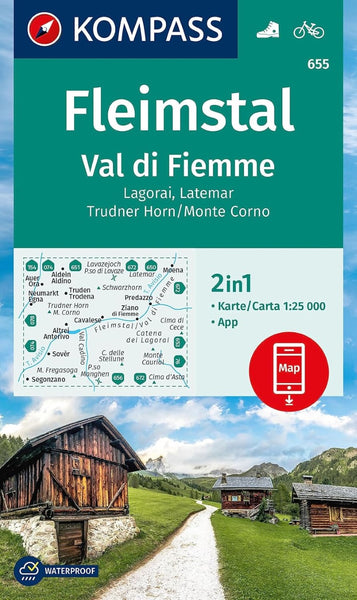 Fleimstal, Val di Fiemme, Catena dei Lagorai (Kompass Hiking Map #618) Kompass