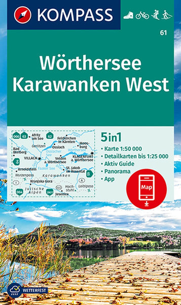 Wörthersee Karawanken West Hiking Map Kompass
