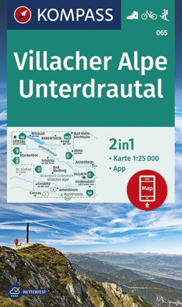 Villacher Alpe Unterdrautal Hiking Map Kompass