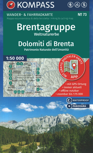 Dolomiti di Brenta (Brentagruppe) Hiking Map Kompass