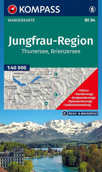 Jungfrau Region / Thunersee Brienzersee, Switzerland Hiking Map Kompass