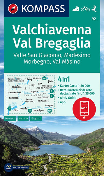 Valchiavenna Val Bregaglia Hiking Map Kompass