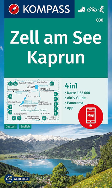 Zell am See - Kaprun - Europa Sportregion Hiking Map Kompass