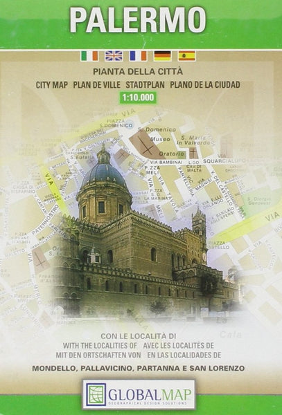Palermo City Map Litografia Artistica Cartografica