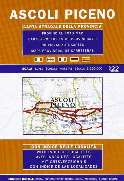 Ascoli Piceno Regional Map Litografia Artistica Cartografica