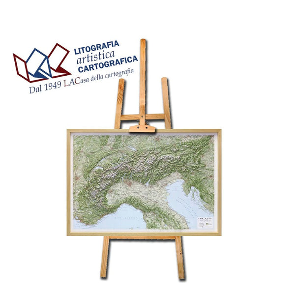The Alps Raised Relief 67 x 97 cm Litografia Artistica Cartografica