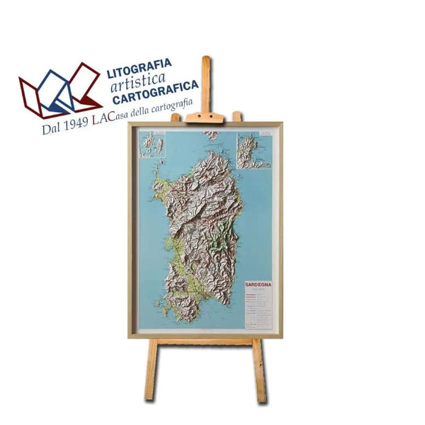 Sardinia - Raised Relief map 68 x 93 cm Litografia Artistica Cartografica