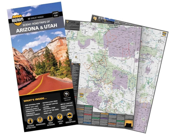 Scenic road trips of Arizona and Utah MAD Maps