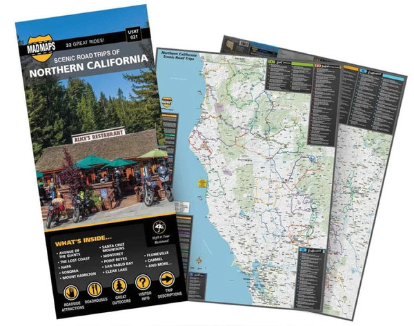 Scenic road trips of northern California MAD Maps