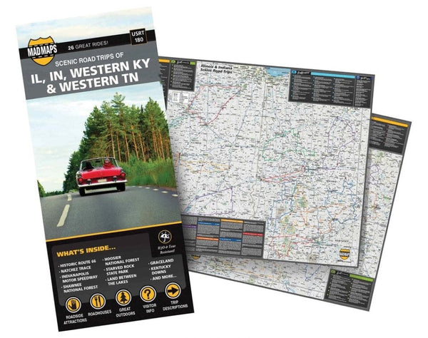 Scenic road trips of IL, IN, Western KY & western TN MAD Maps
