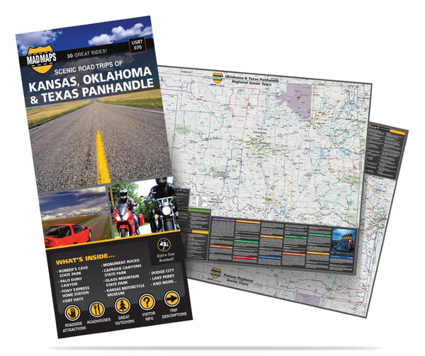 Kansas, Oklahoma and Texas Panhandle, Regional Scenic Tours MAD Maps