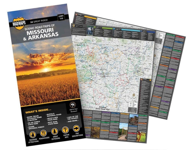Scenic road trips of Missouri & Arkansas MAD Maps