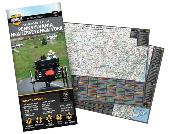 Scenic Road Trips of Pennsylvania, New Jersey & New York MAD Maps