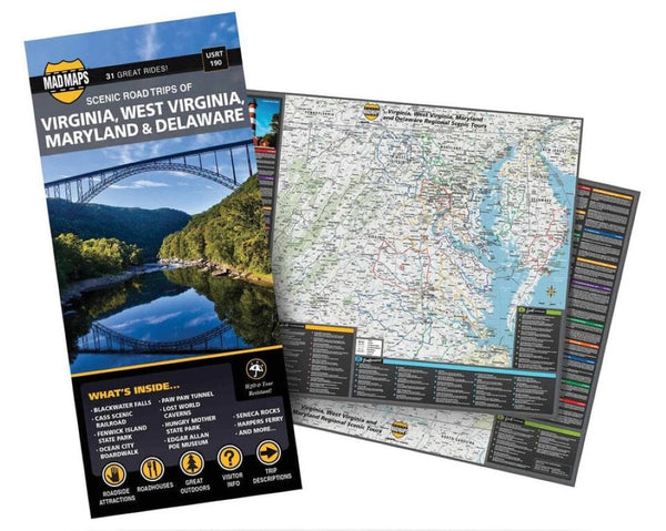 Scenic road trips of Virginia, West Virginia, Maryland and Delaware MAD Maps