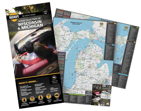 Scenic road trips of Wisconsin and Michigan MAD Maps