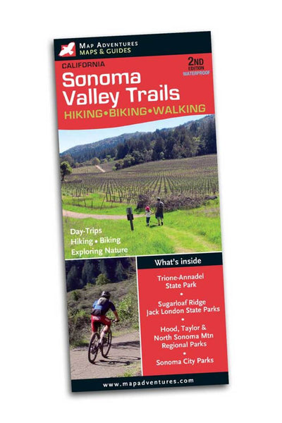 Sonoma Valley Trails HIKING  WALKING  BIKING Trail Map Adventures