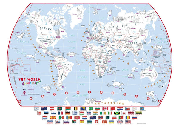Doodle World Wall Map Maps International Ltd.