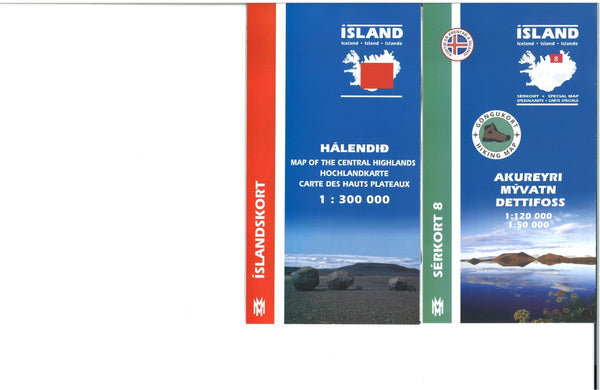 Hálendiskort - Iceland's Highlands 1: 300 000 Map Mál og menning